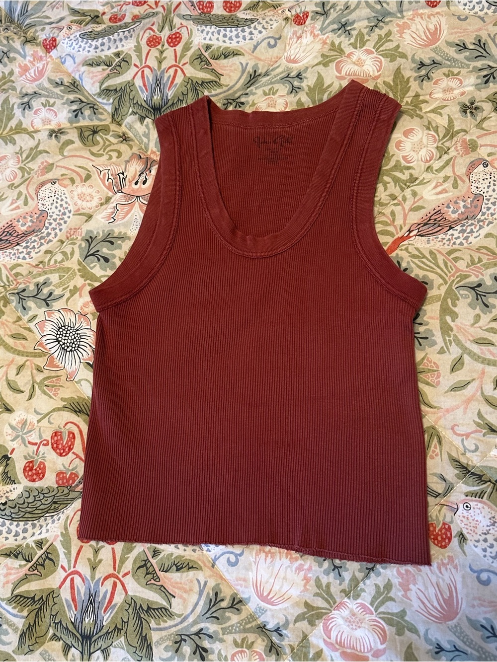 Brandy Melville Ribbed Tank Top - Brick Red